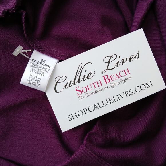 Callie Curvy Eggplant Purple Palazzo Pants 2X high-rise soft comfy elastic-free - Picture 6 of 14